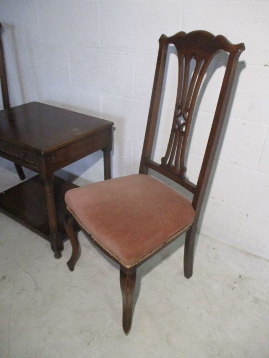 A pair of Queen Anne Style chairs plus a hall table - Image 5 of 12