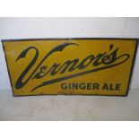 A vintage American Vernor's Ginger Ale tin sign