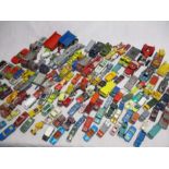 A collection of pay worn die-cast vehicles including Matchbox, Corgi, Dinky, Lesney etc