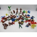 A collection of plastic "Cowboys and Indians" toy figures