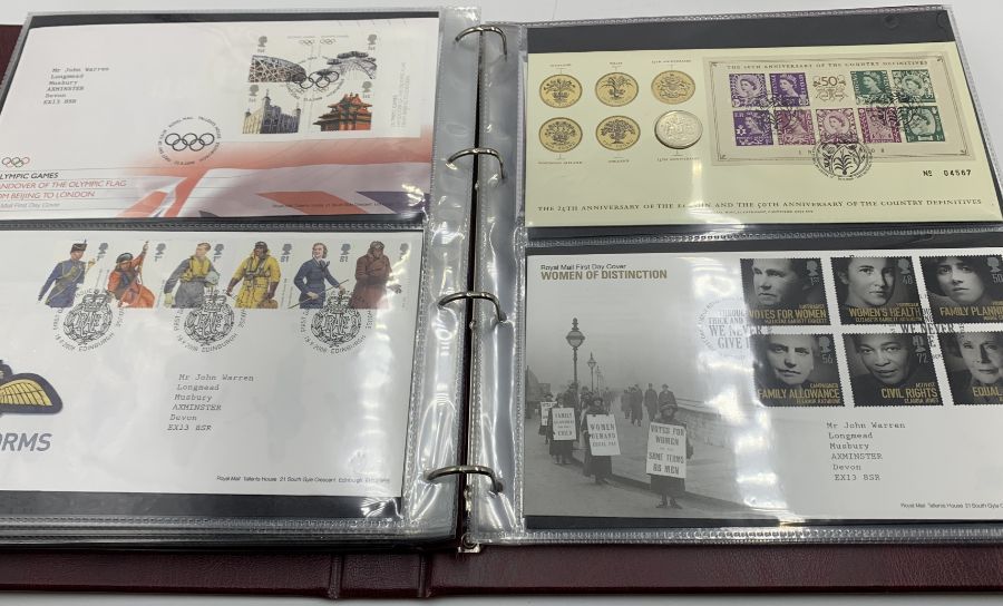 A collection of first day covers in three albums - many with coins, all in excellent condition. - Image 44 of 50