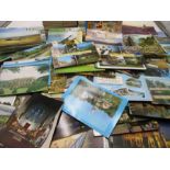 A large collection of Postcards, UK and International. Lot includes used and unused cards plus a