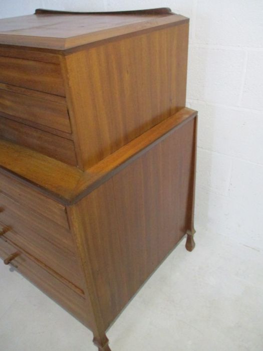 A mid-century two-tier plan chest with eight drawers - Image 3 of 11