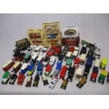 A collection of mainly unboxed die-cast vehicles including Lledo Days Gone, Matchbox, Corgi etc
