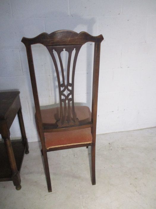 A pair of Queen Anne Style chairs plus a hall table - Image 12 of 12