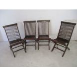 A set of four Danish Scancraft Design wooden folding garden chairs