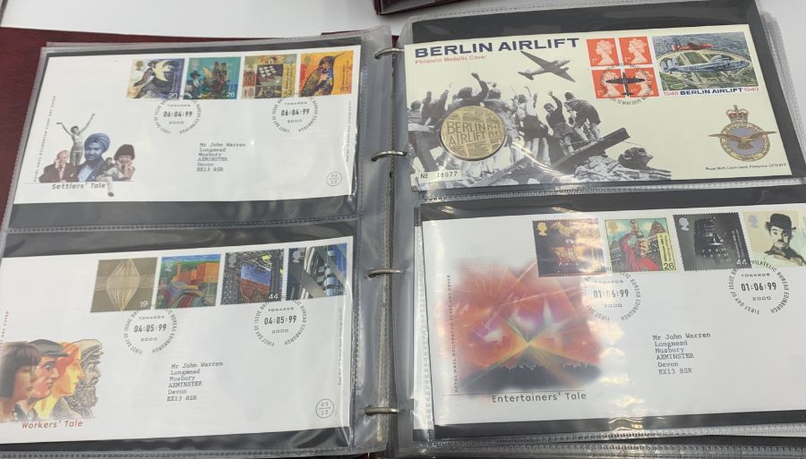 A collection of first day covers in three albums - many with coins, all in excellent condition. - Image 5 of 50