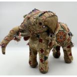 A vintage Indian handmade tapestry Elephant footstool