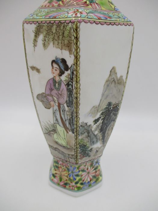 A 20th century Chinese eggshell porcelain vase in original box - height approx. 25cm - Image 4 of 10