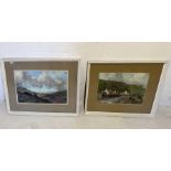 Two Pastel landscapes "Mist and Sunshine over Dhoon" and " Laxey River" by Ann Heath sold on the