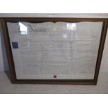 A framed indenture dated 1829