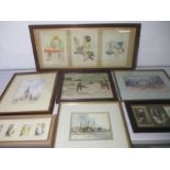 An assortment of framed watercolours (signatures N. Douglas-Smith, Sydney Vale, C Brooke and