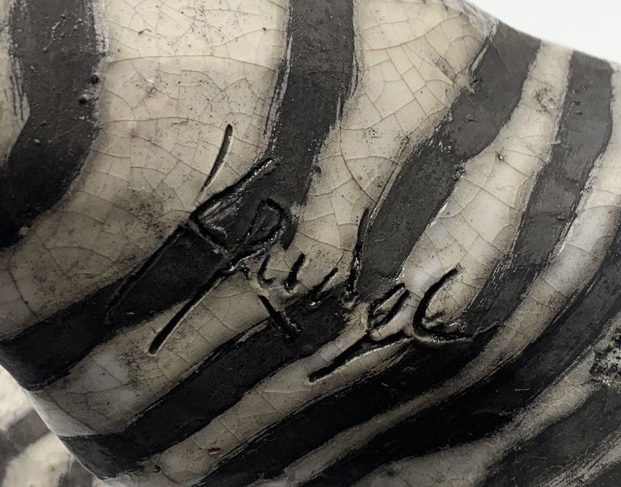 A Raku pottery model of a tiger signed K Rudge - Image 4 of 4
