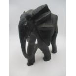 A carved ebony African elephant.