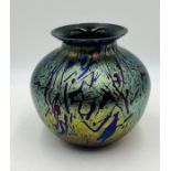 A Royal Brierley Studio iridescent glass vase