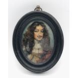 An antique portrait miniature of Charles II