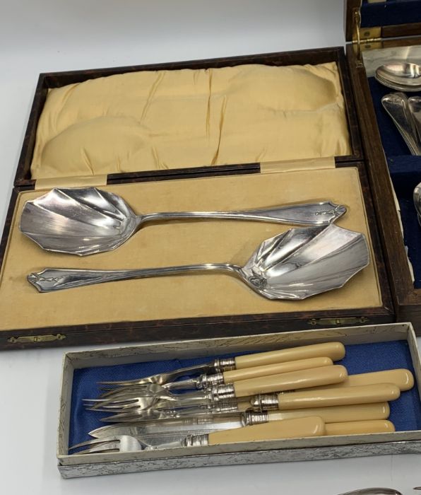 A collection of silver plated cutlery along with a yard of lead propelling pencil - Image 3 of 4