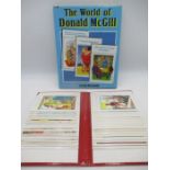 A album of vintage saucy postcards along with "The World of Donald McGill" book