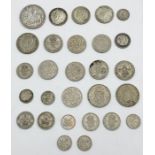 A small collection of pre-decimal coinage including a 1935 crown