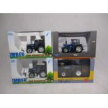 A collection of four boxed die-cast model tractors (1:32 scale) including two Imber Ford Powerstar