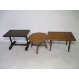 Three vintage wooden coffee tables