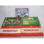 A collection of five boxed vintage board games including Totopoly The Great Race Game, Wembley The