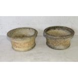 A pair of Willowstone concrete garden planters