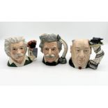 Three Royal Doulton Character jugs - Einstein, Mark Twain and Alfred Hitchcock