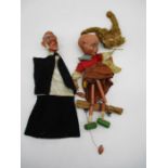 Two vintage puppets