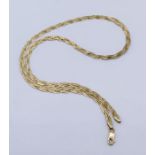 An 18ct gold Italian plaited necklace, weight 8.6g
