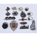 A collection of 925 and Sterling silver jewellery