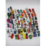 A collection of play worn die-cast vehicles including Matchbox, Corgi, Majorette, Lesney etc