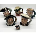 A collection of Royal Doulton character jugs including, Neptune, Henry VIII, Long John Silver, The