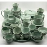 A large collection of Wood's Ware Beryl dinner service including cups, saucers, terrine, serving