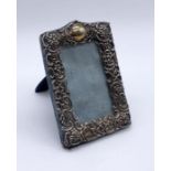 A small hallmarked silver photo frame