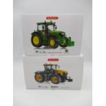 Two boxed Wiking die-cast model tractors including a John Deere 6125R & JCB Fastrac 8330 (both 1: