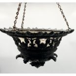 A cast iron centre light with pierced decoration, diameter 35cm