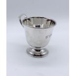 A hallmarked silver Christening mug, weight 73.9g