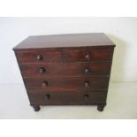 A Victorian mahogany chest of five drawers