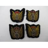 Four Fleet Air Arm bullion badges, two with King's Crown, two with Queen's Crown