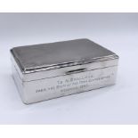 A hallmarked silver cigarette box