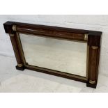 A Victorian rosewood parcel gilt overmantle mirror, width 91cm, height 59cm