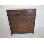 A Georgian mahogany chest of six drawers