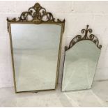 Two ornate gilt brass mirrors