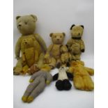 A collection of antique and vintage teddy bears- some A/F