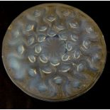 A Lalique moulded glass bowl with geometric ball and swirl design, etched R. Lalique France,