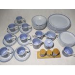 A Hornsea "Tapestry" dinnerware part set. Consisting of eight dinner plates, eight bowls, seven side