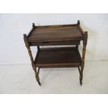 An oak tea trolley with single drawer