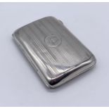 A hallmarked silver cigarette case, weight 65.4g