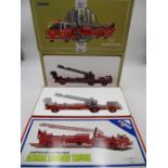 Two boxed Corgi American Lafrance Aerial ladder Trucks (97320) and Centreville Fire Dept. L4 (